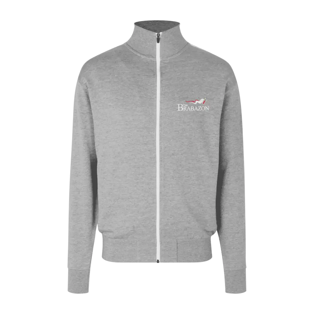 Grey melange collegetakki omalla logolla – brodeerattu logo (ID Sweat Cardigan Contrast)