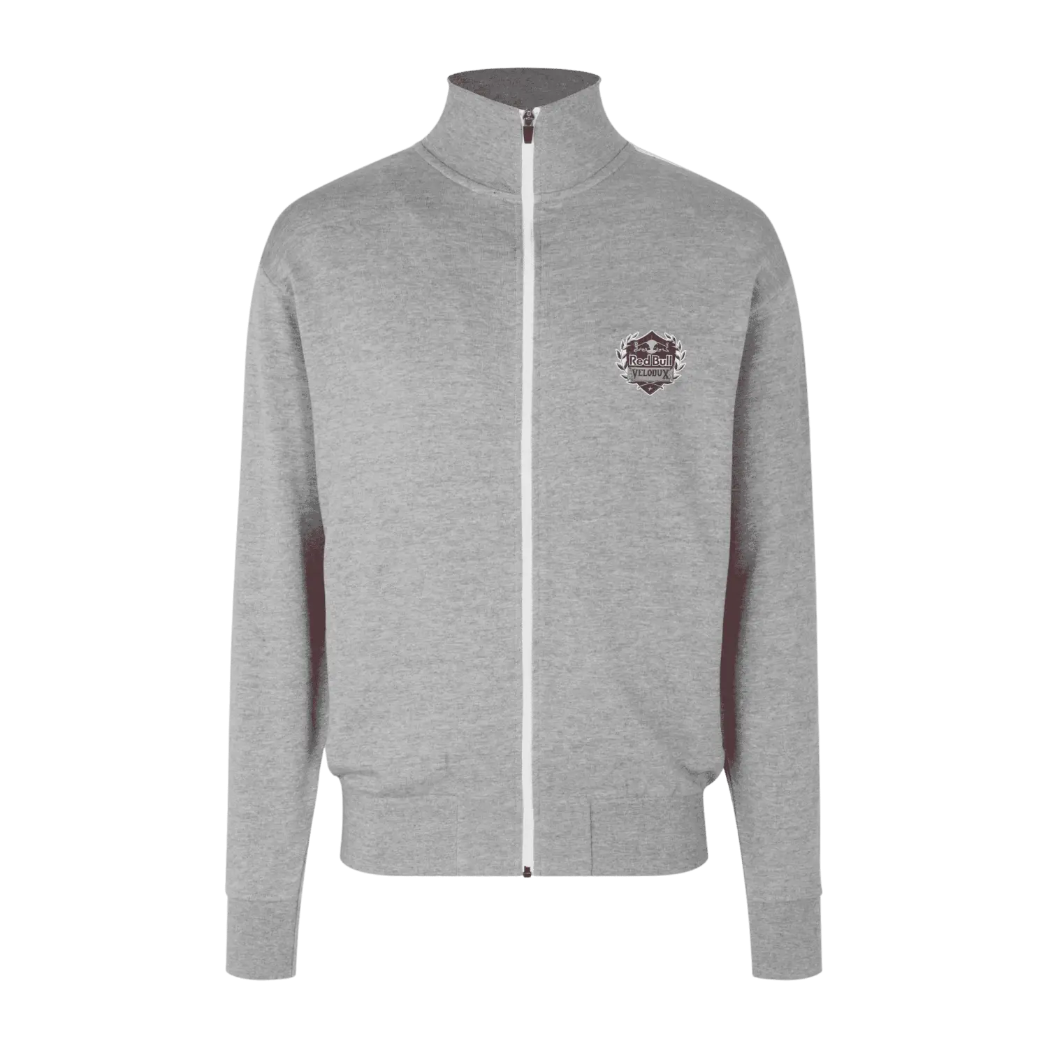 Naisten grey melange collegetakki omalla logolla â Water Transfer -painatus (ID Sweat Cardigan Contrast)