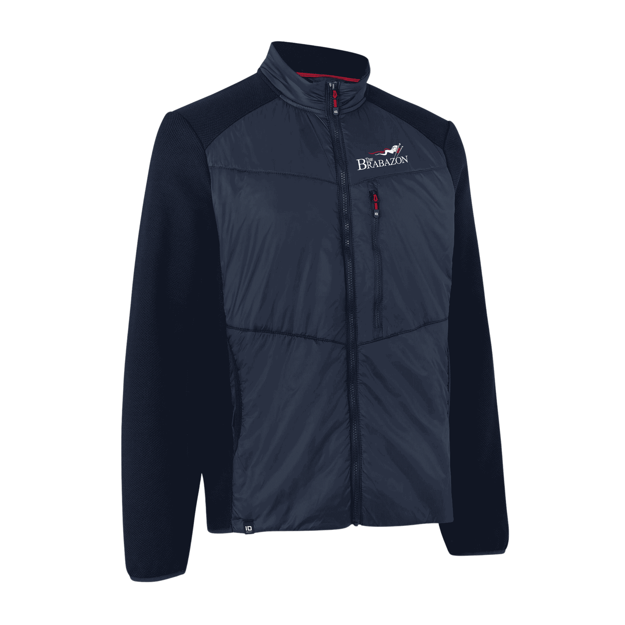 Navy Hybrid Jacket miehille – brodeerattu logo rinnassa