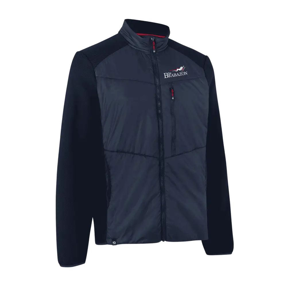 Navy Hybrid Jacket miehille – brodeerattu logo rinnassa