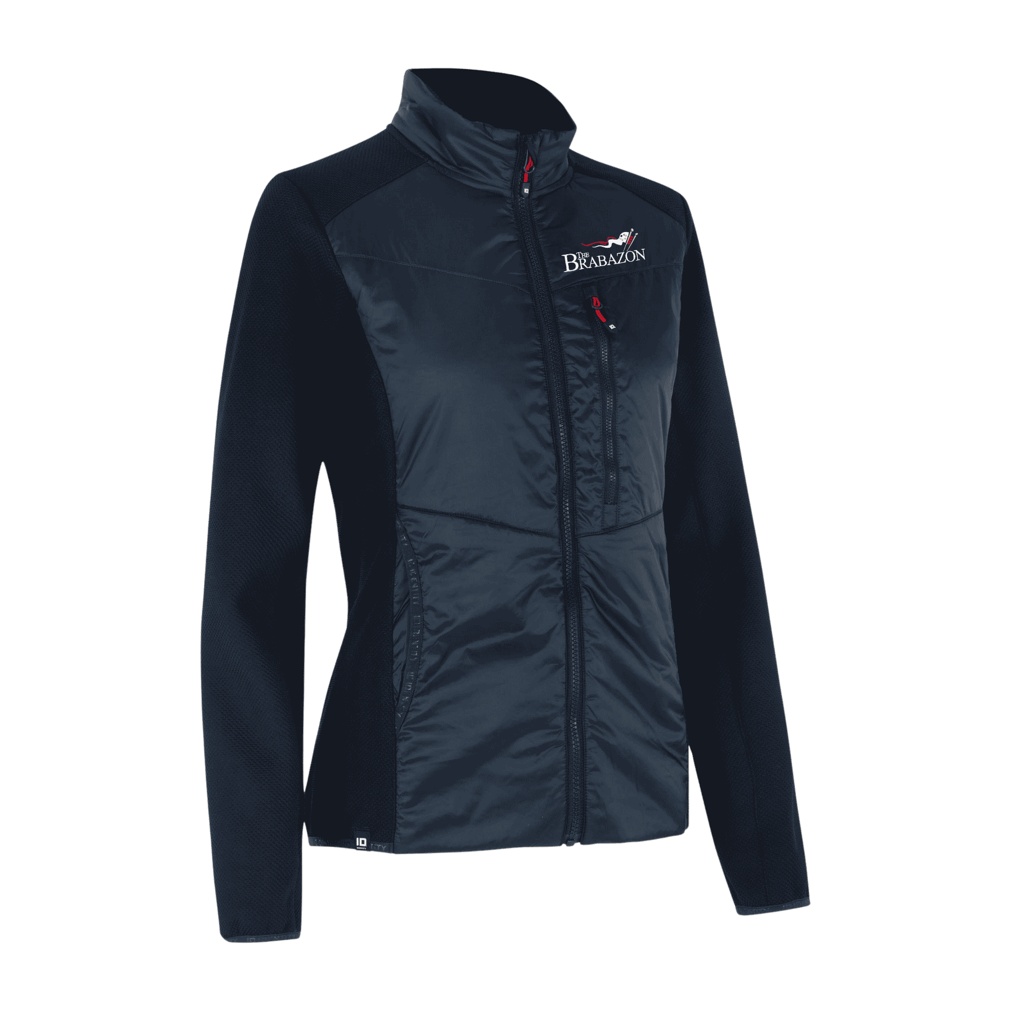 Navy naisten Hybrid Jacket – brodeerattu logo rinnassa (ID® 0721)