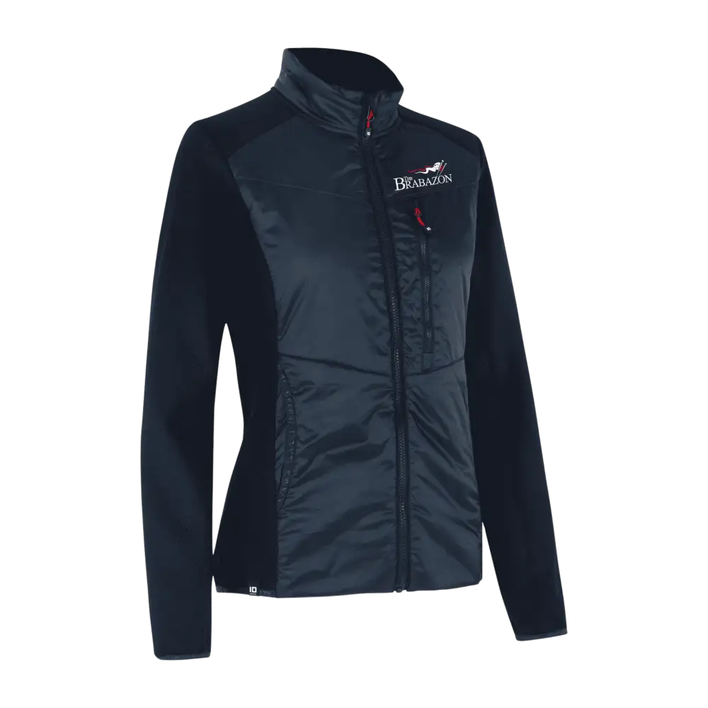 Navy naisten Hybrid Jacket – brodeerattu logo rinnassa (ID® 0721)