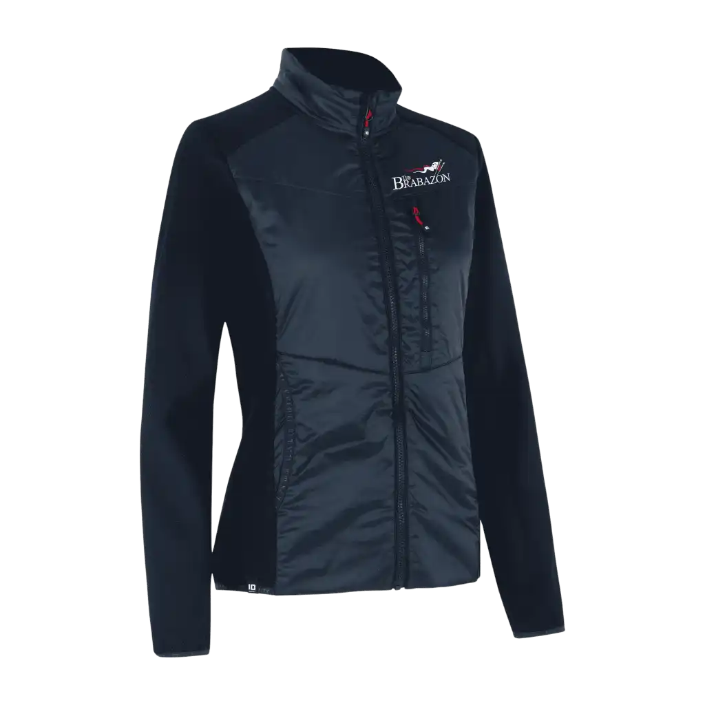 Navy naisten Hybrid Jacket – brodeerattu logo rinnassa (ID® 0721)