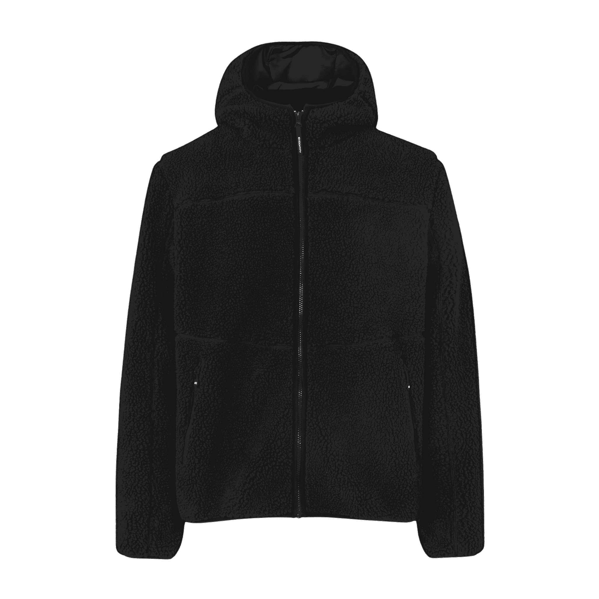 Musta Pile Fleece Jacket miehille – edestä