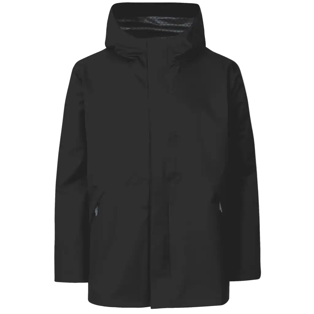 Musta Rain Jacket Performance – tyylikäs takki omalla logolla – yritys- ja seurakäyttöön