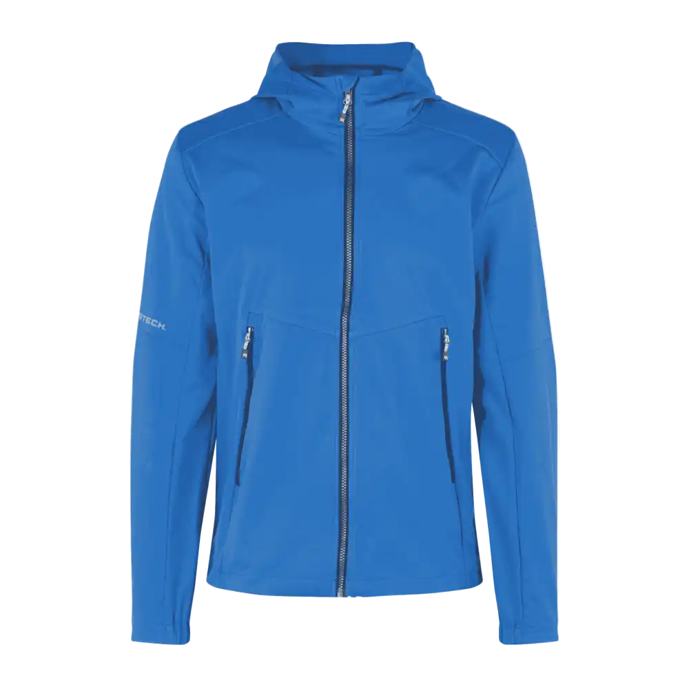 Sininen softshell takki omalla logolla – kevyt ja hengittävä (0836)