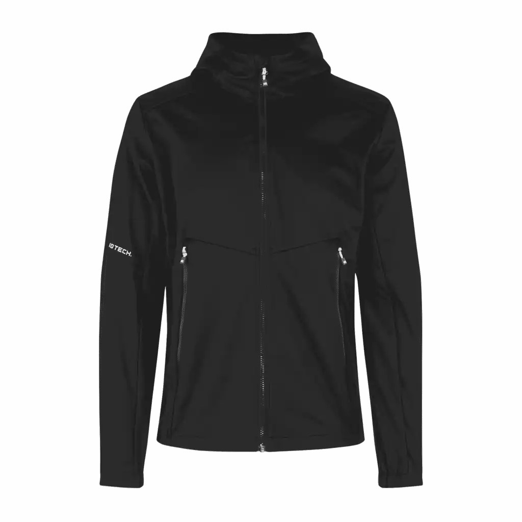 Musta softshell takki omalla logolla – ID® Soft Shell Light (0836)