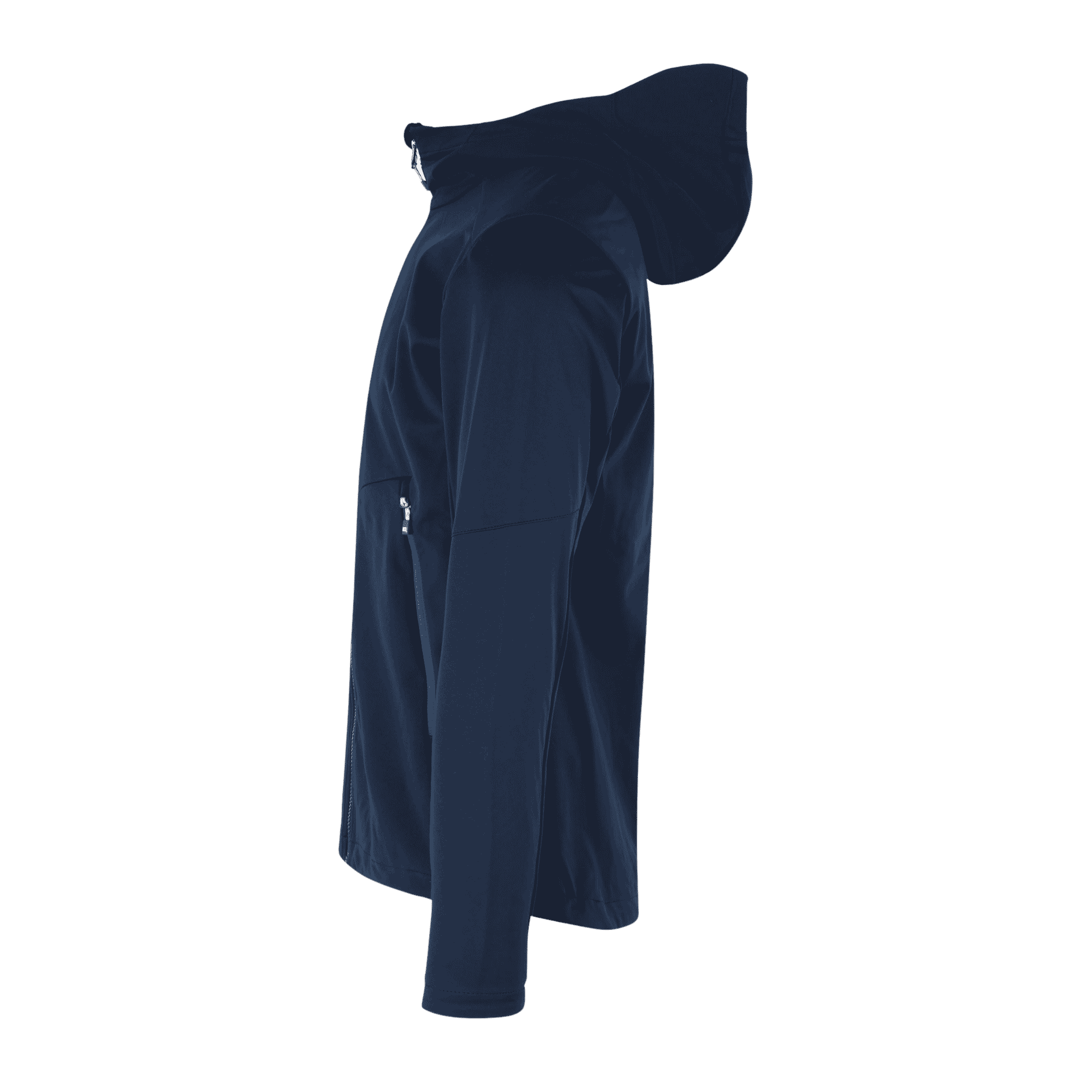 Navy softshell takki omalla logolla – sivukuva (0836)