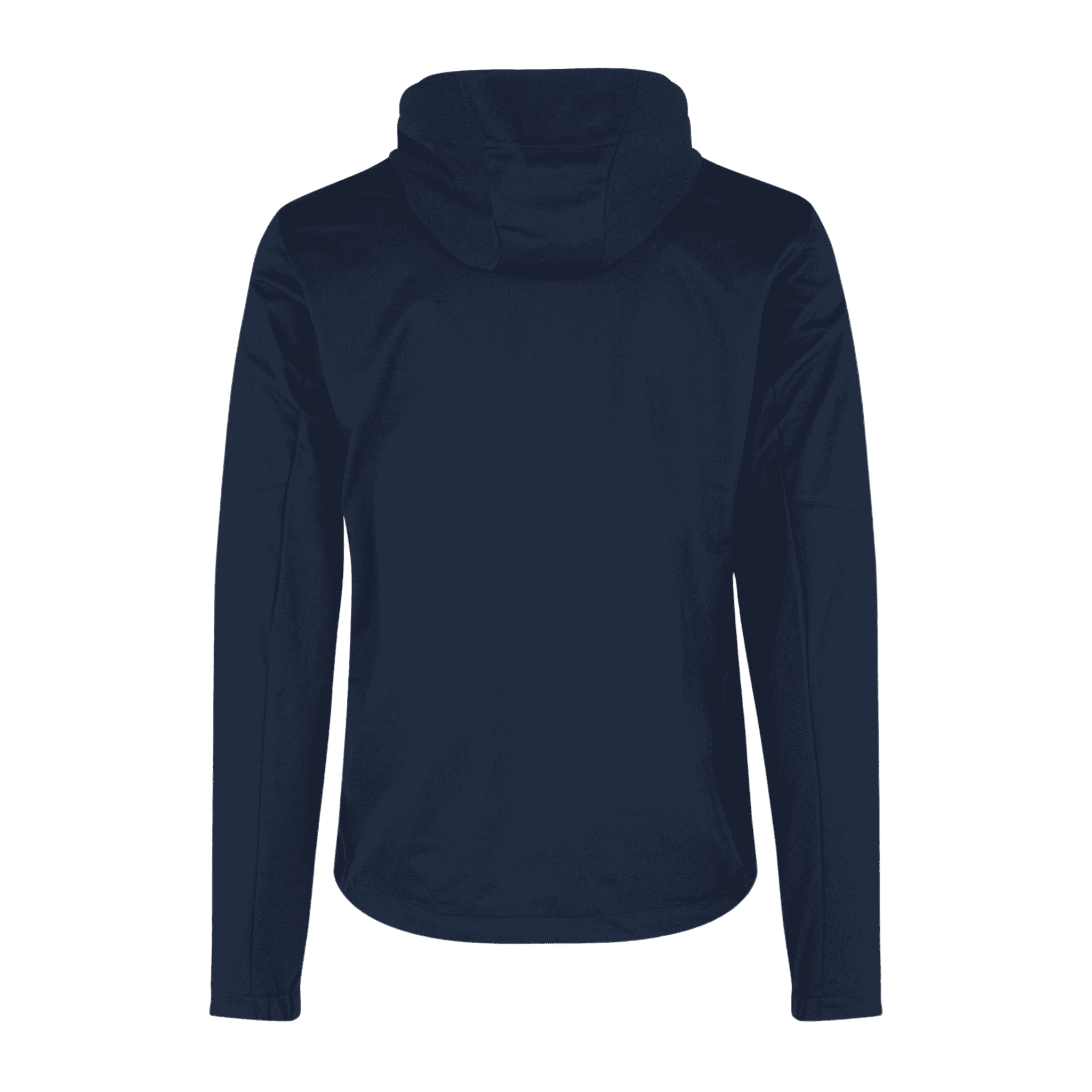 Navy softshell takki omalla logolla – takaa kuvattuna (0836)