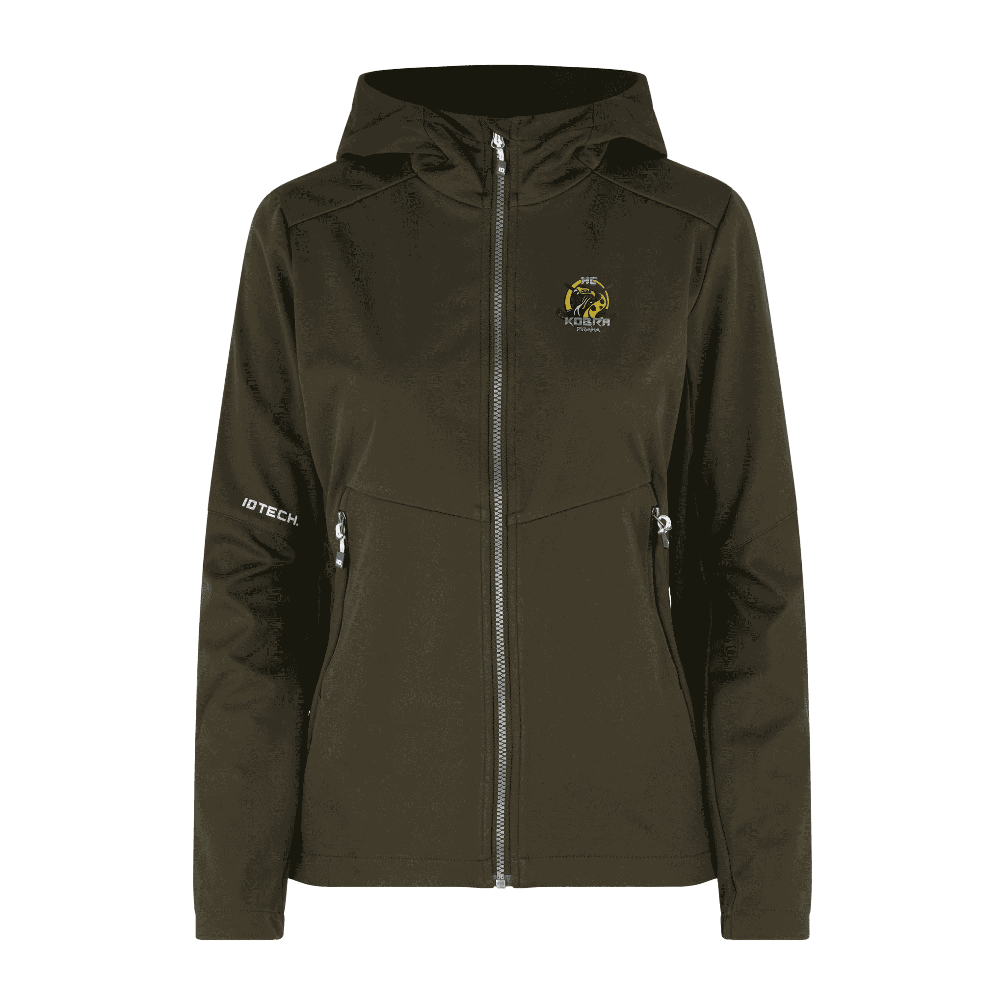 Oliivi Soft Shell Jacket naisille – takki omalla logolla, Colorstop transfer logo rinnassa