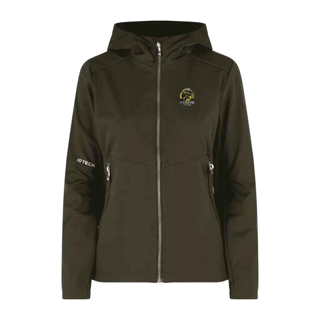 Oliivi Soft Shell Jacket naisille – takki omalla logolla, Colorstop transfer logo rinnassa