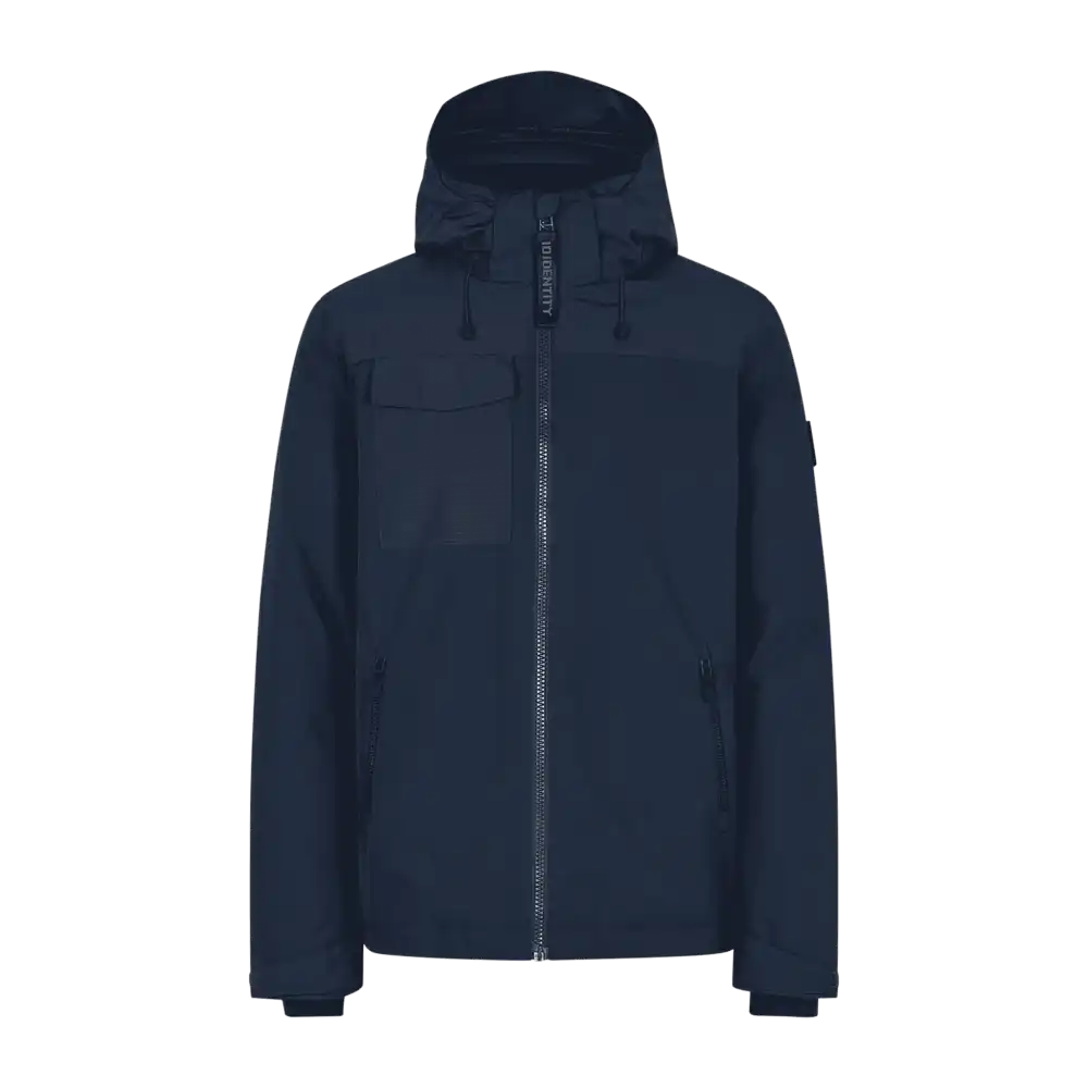 Navy Hooded Winter Jacket takki omalla logolla (ID® 0842)