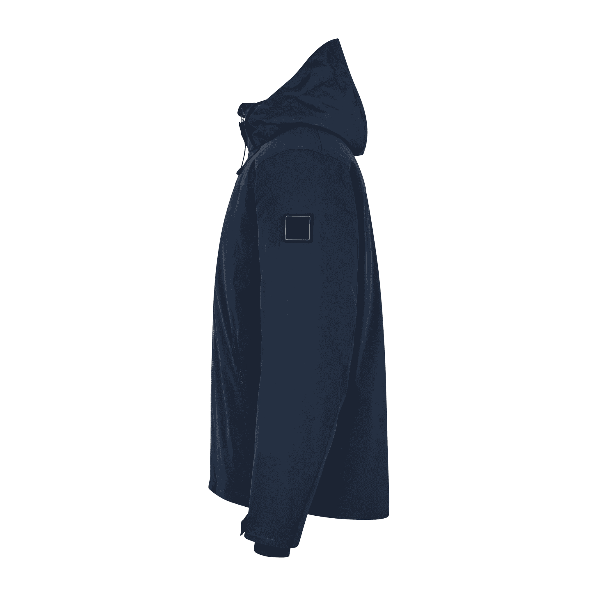 Navy Hooded Winter Jacket takki omalla logolla sivukuva (ID® 0842)