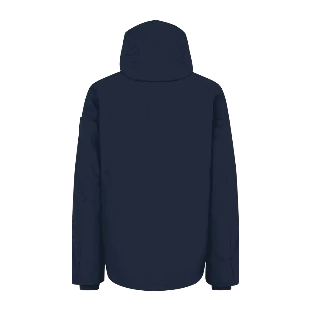 Navy Hooded Winter Jacket takki omalla logolla takaa (ID® 0842)