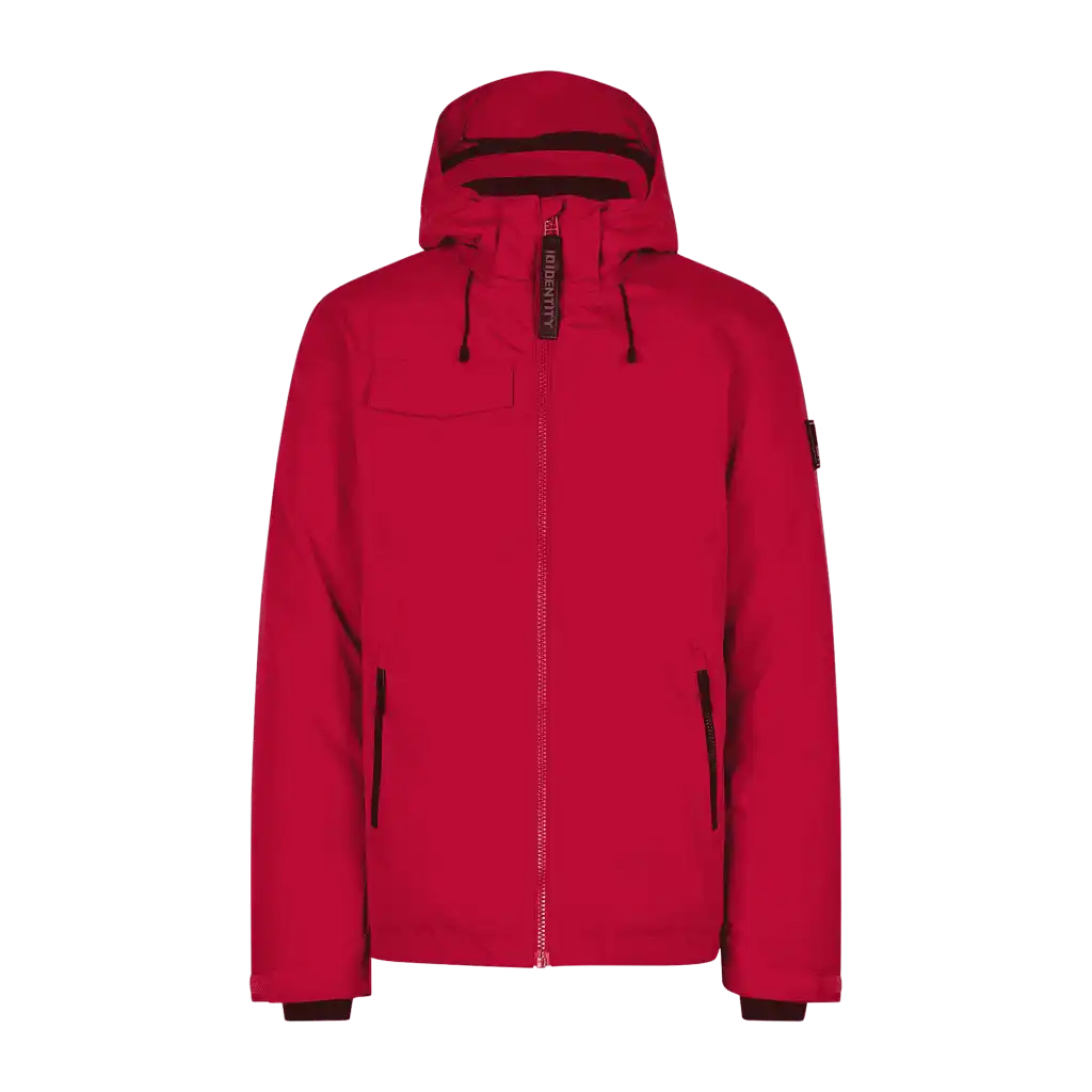 Punainen Hooded Winter Jacket takki omalla logolla (ID® 0842)