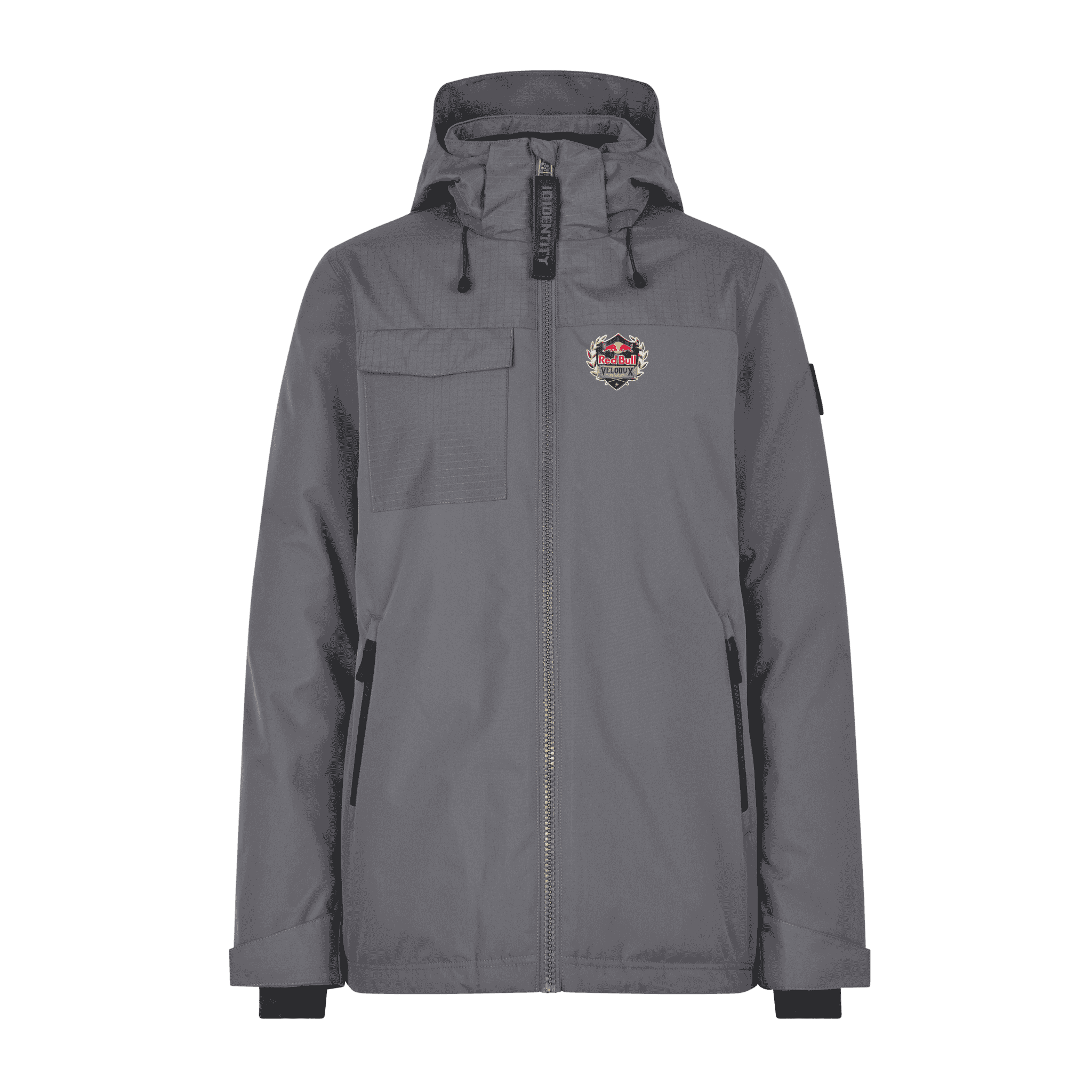 Naisten Hooded Winter Jacket silver grey – takki omalla logolla, water transfer