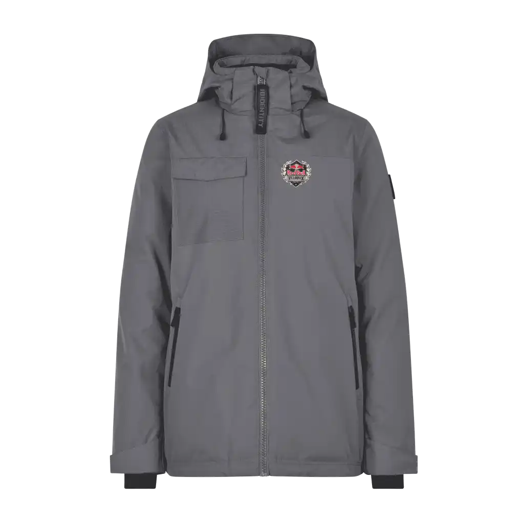 Naisten Hooded Winter Jacket silver grey – takki omalla logolla, water transfer