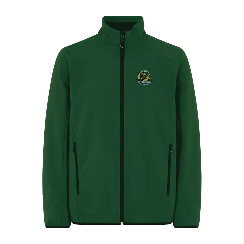 Bottle Green CORE soft shell takki omalla logolla – Colorstop transfer yhdistyksen logo rinnassa