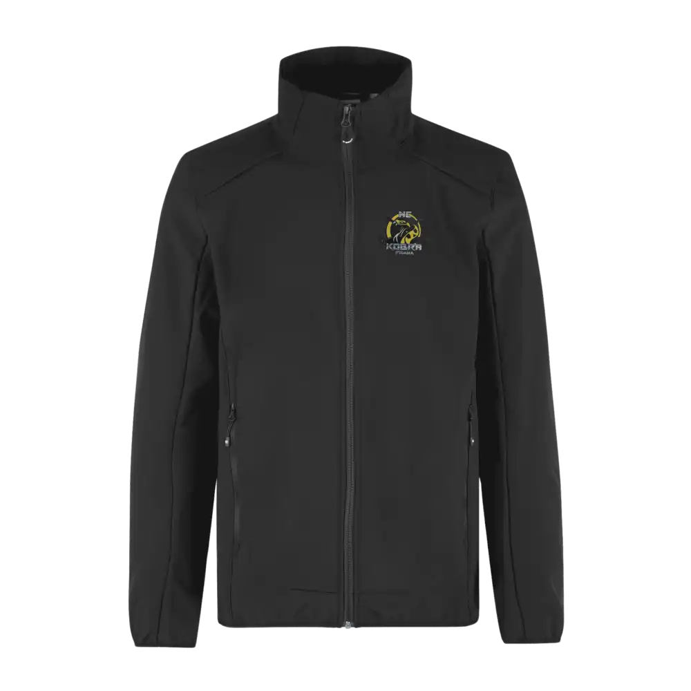 Musta CORE soft shell takki omalla logolla – Colorstop transfer logo