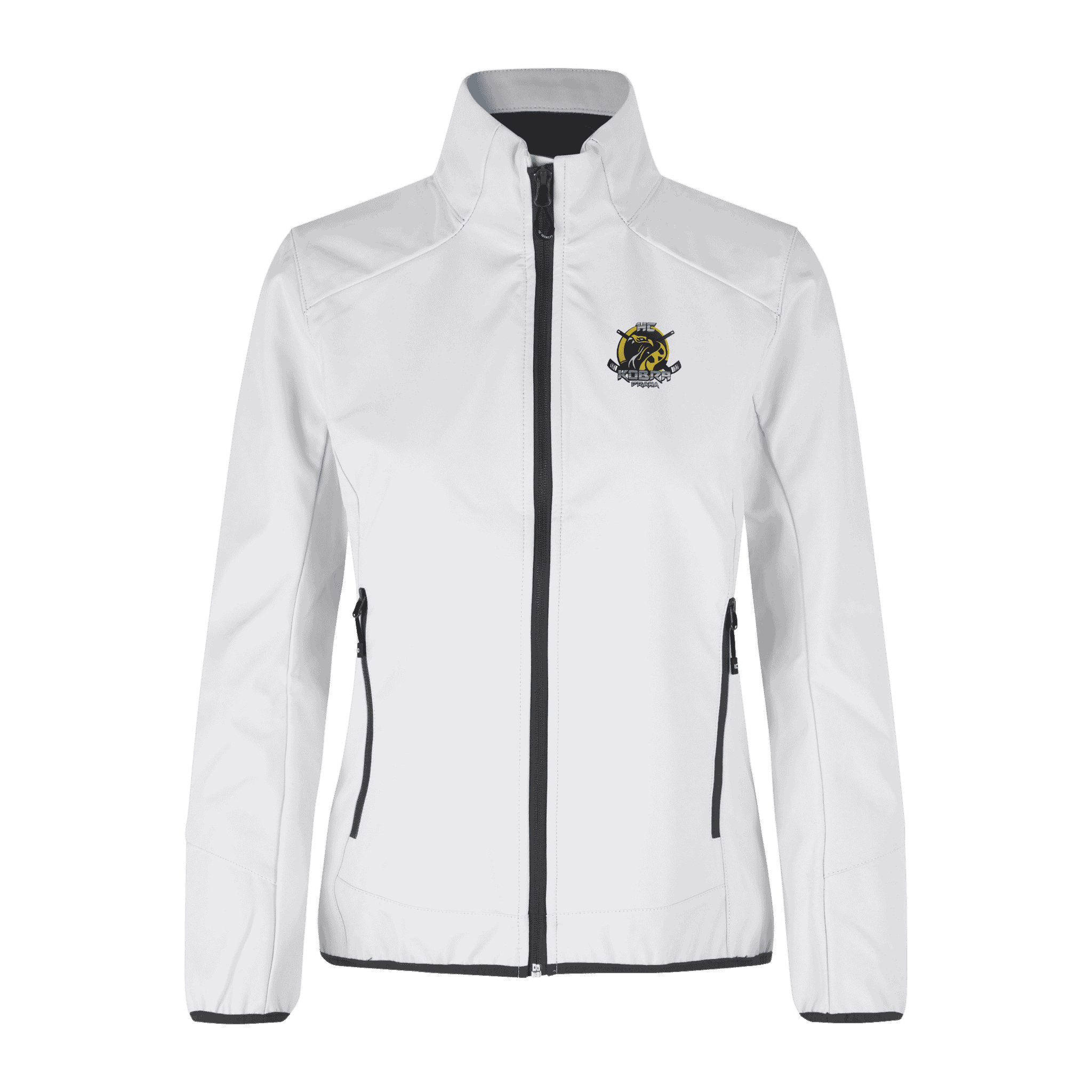 ID® CORE Soft Shell Jacket naiset valkoinen – takki omalla logolla – Colorstop transfer logo (0856)