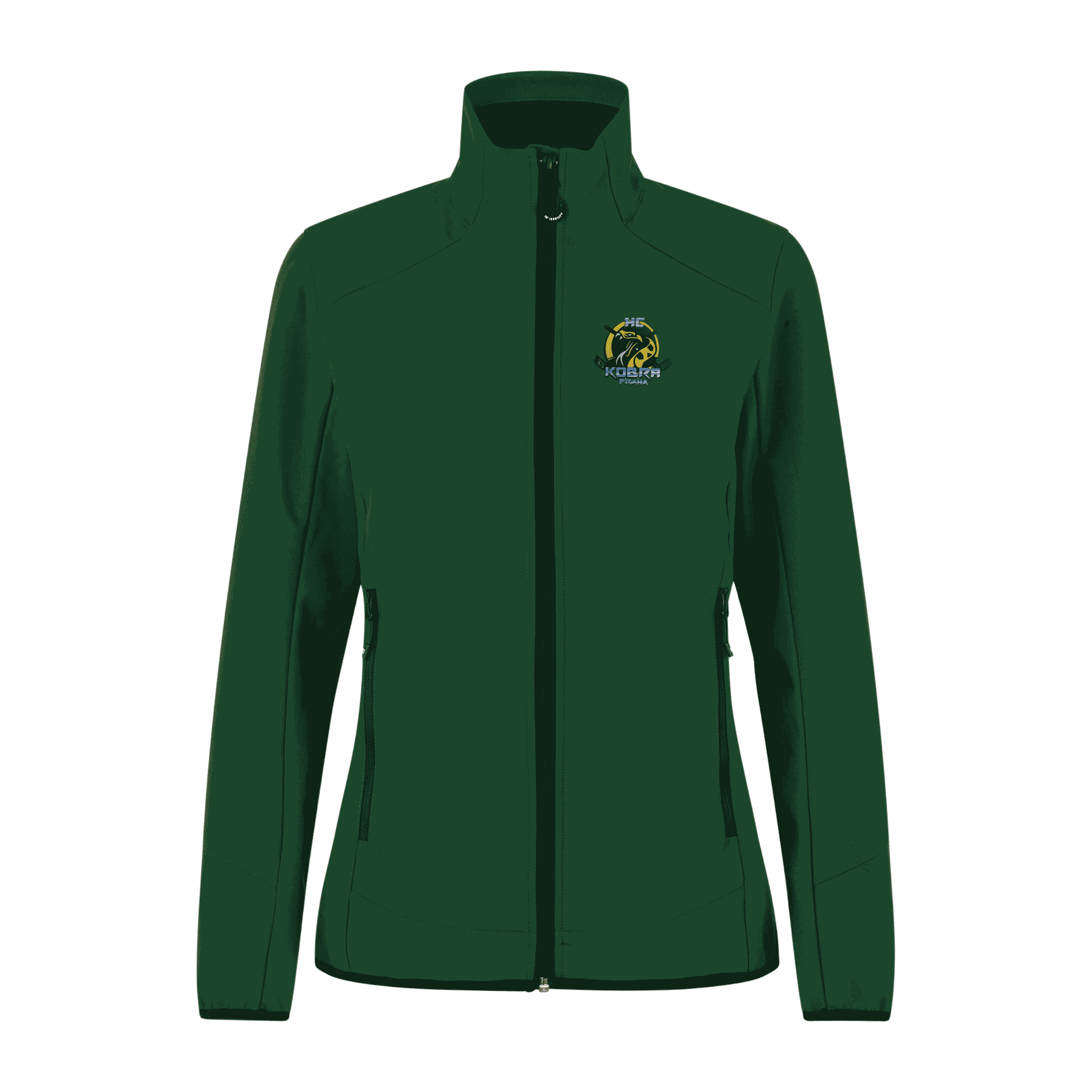 ID® CORE Soft Shell Jacket naiset bottle green – takki omalla logolla – Colorstop transfer logo (0856)