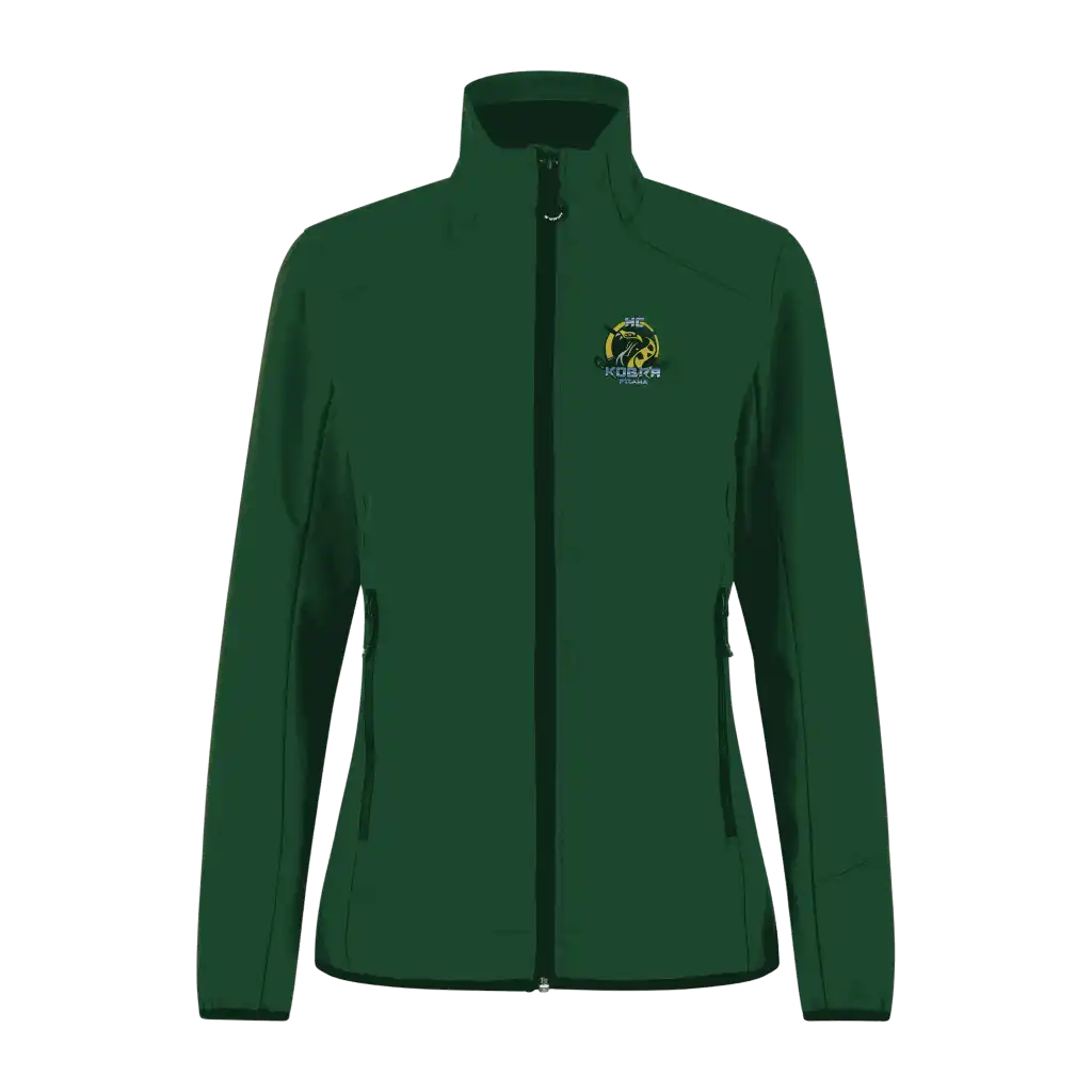 ID® CORE Soft Shell Jacket naiset bottle green – takki omalla logolla – Colorstop transfer logo (0856)