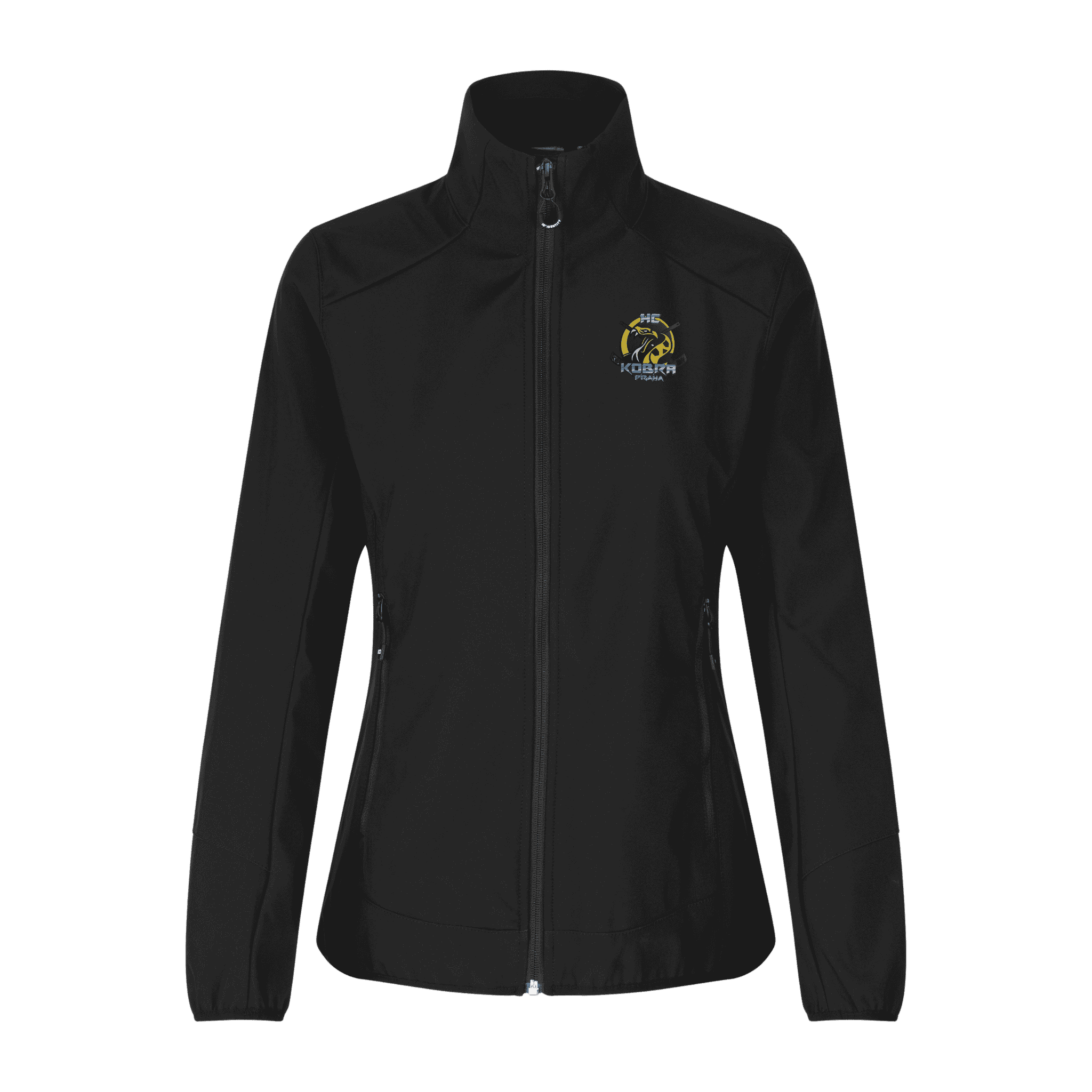 ID® CORE Soft Shell Jacket naiset musta – takki omalla logolla – Colorstop transfer logo (0856)
