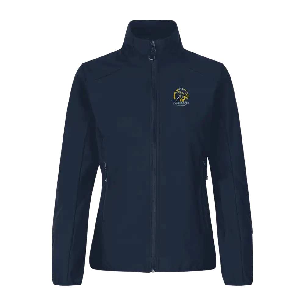 ID® CORE Soft Shell Jacket naiset navy – takki omalla logolla – Colorstop transfer logo (0856)