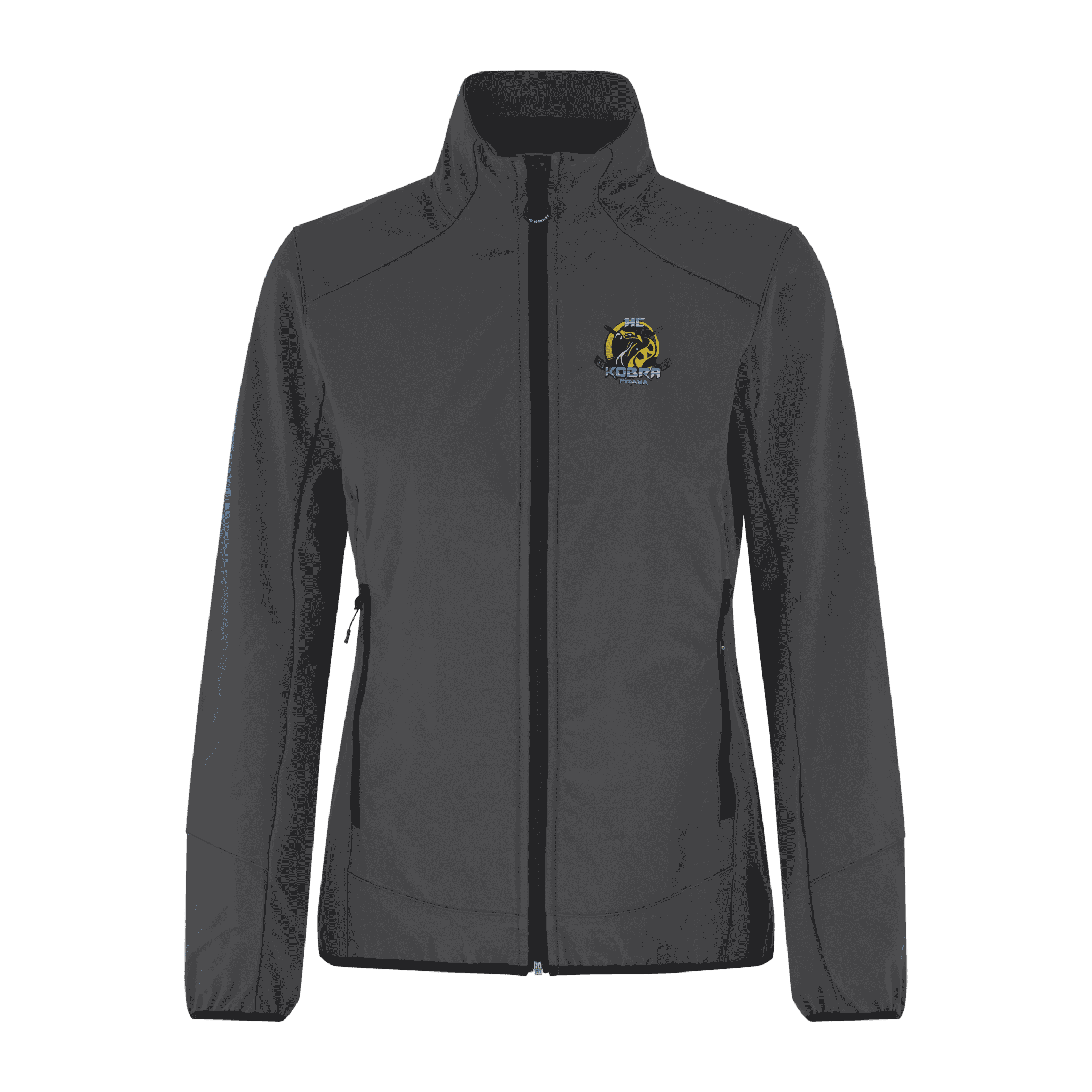 ID® CORE Soft Shell Jacket naiset silver grey – takki omalla logolla – Colorstop transfer logo (0856)