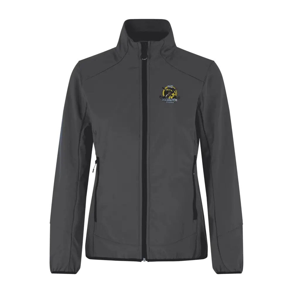 ID® CORE Soft Shell Jacket naiset silver grey – takki omalla logolla – Colorstop transfer logo (0856)