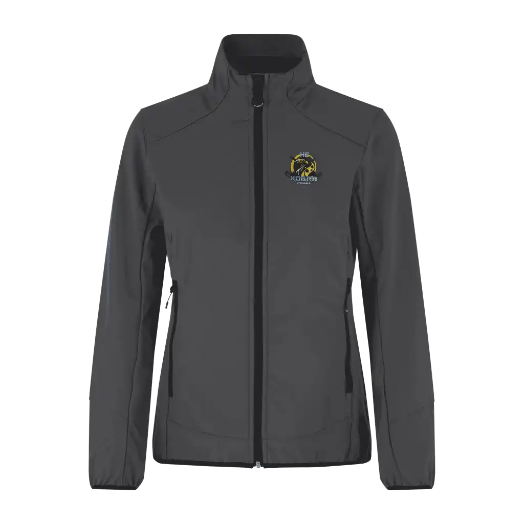 ID® CORE Soft Shell Jacket naiset silver grey – takki omalla logolla – Colorstop transfer logo (0856)