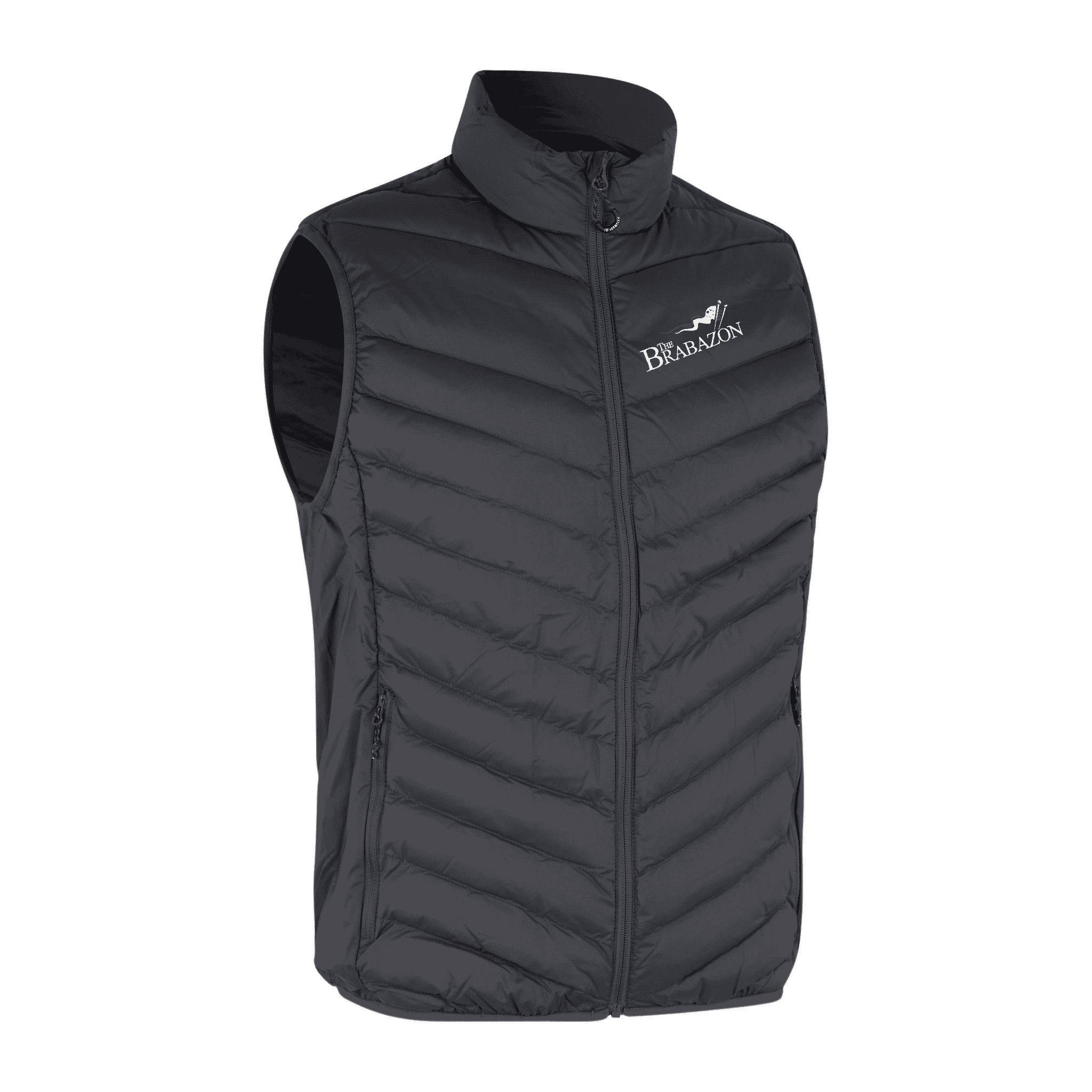 Silver Grey Bodywarmer Stretch liivi yrityksille – brodeerattu logo rinnassa (0892)