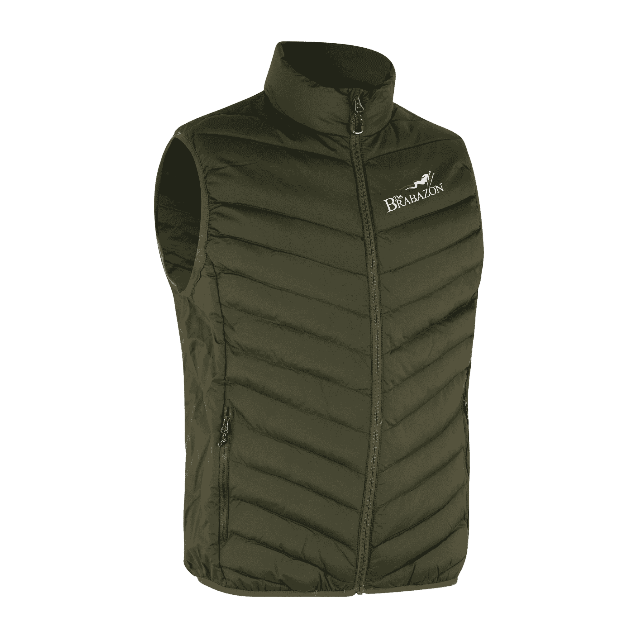 Olive Bodywarmer Stretch liivi miehille omalla logolla – brodeerattu logo rinnassa (0892)