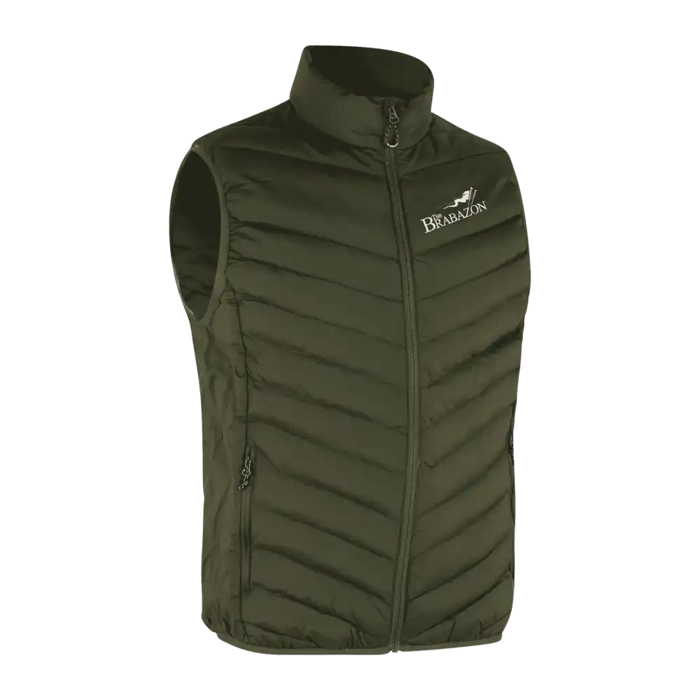 Olive Bodywarmer Stretch liivi miehille omalla logolla – brodeerattu logo rinnassa (0892)