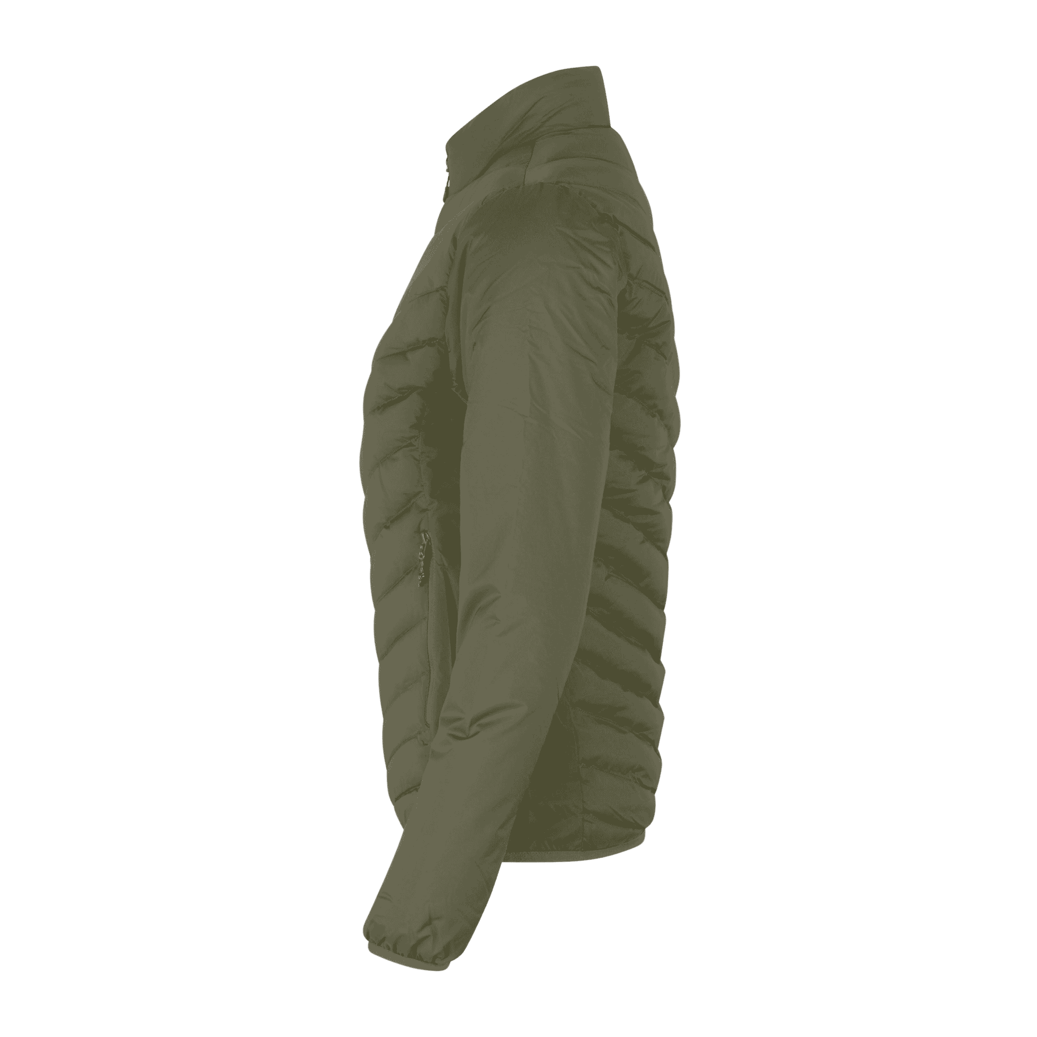Oliivi Padded Jacket Stretch naisille omalla logolla – sivukuva (ID® 0897)