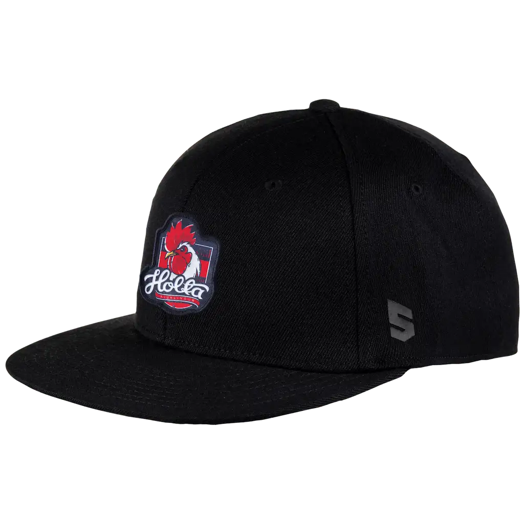 Sabbot Flex fitted lippalakki logolla – painettu kangasmerkki ommeltuna kiinni, tarkka monivärinen jälki