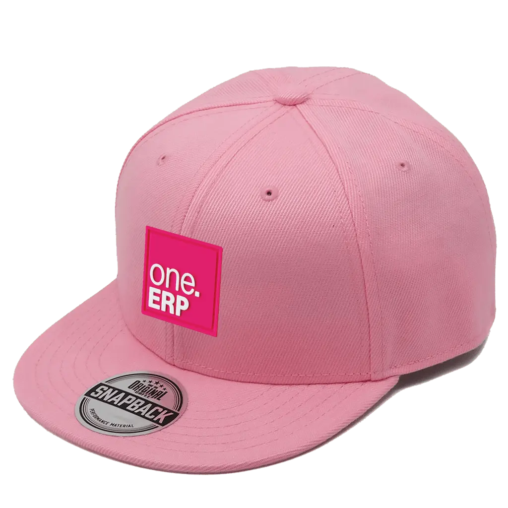 Lasten pinkki Snapback omalla logolla urheiluseuroille.