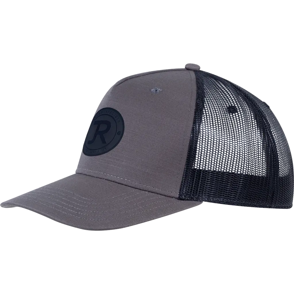 Harmaa 5 panel ripstop verkkolippis omalla logolla – laser-merkattu nahkamerkki, coFEE 2026