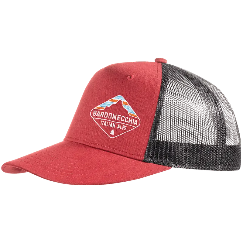 Snap Curved coFEE 2030 5 panel mesh snapback lippis omalla logolla – brodeeraus etupaneelissa