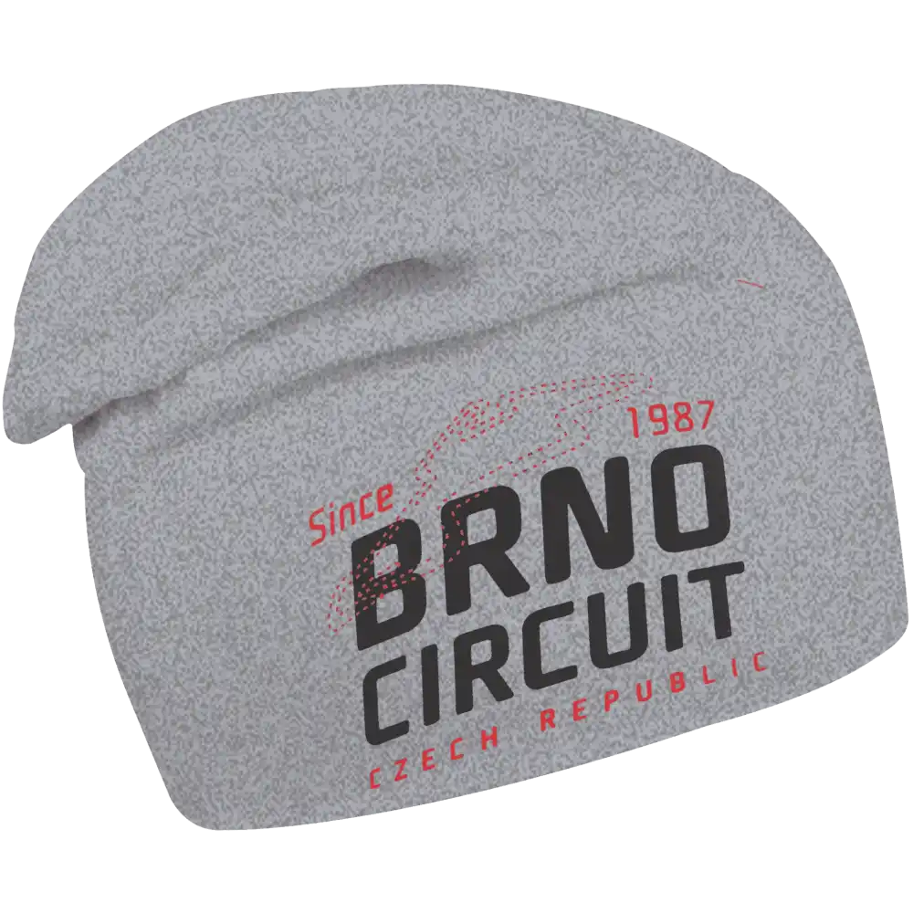 Pitkä Trikoopipo omalla logolla (coFEE 3004) - Harmaa silkkipainettu logo