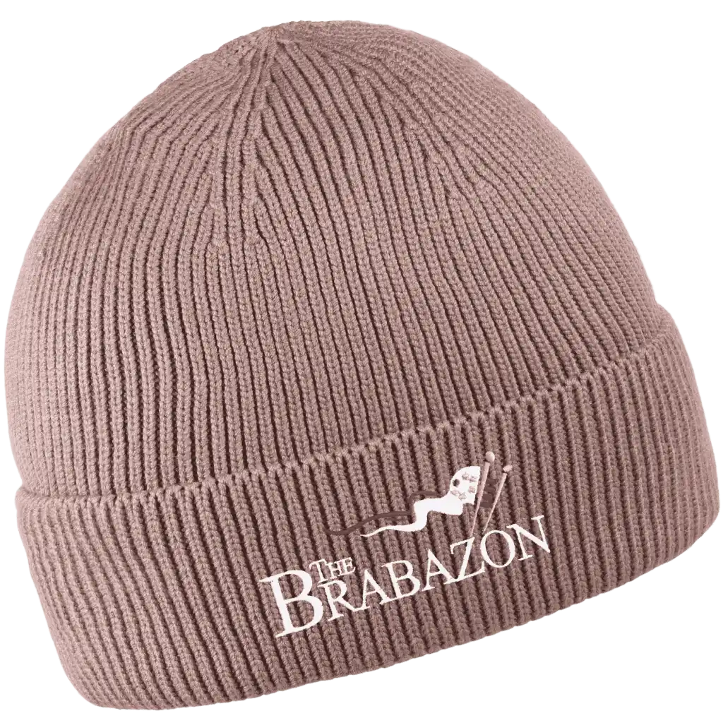 Premium viskoosi pipo omalla logolla - Beige Brodeerattu oma logo