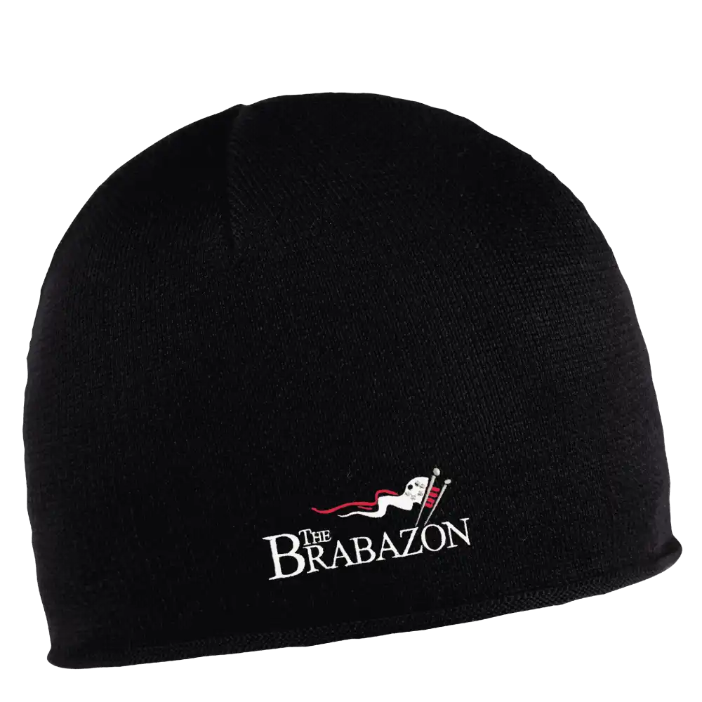 Cotton Simply Puuvillapipo omalla logolla (coFEE 3062) - Musta  brodeerattu logo