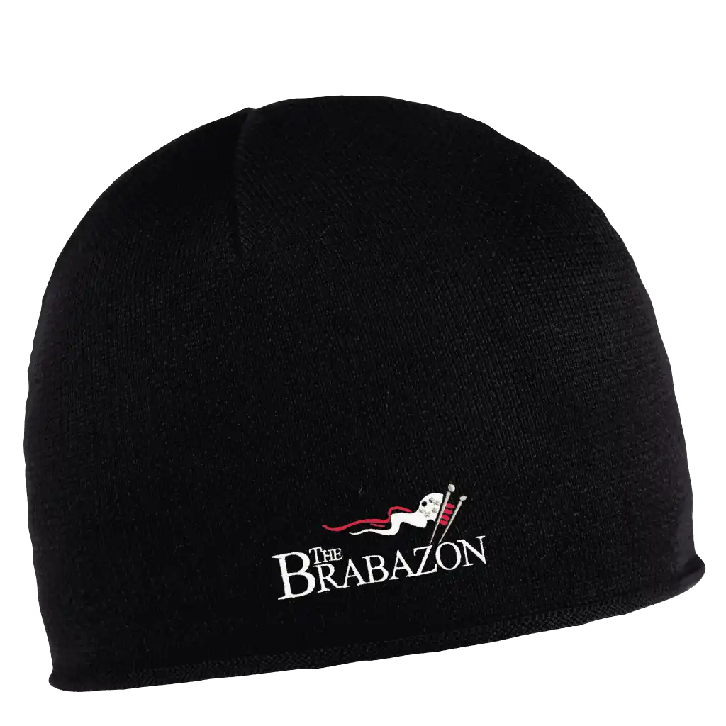 Cotton Simply Puuvillapipo omalla logolla (coFEE 3062) - Musta  brodeerattu logo