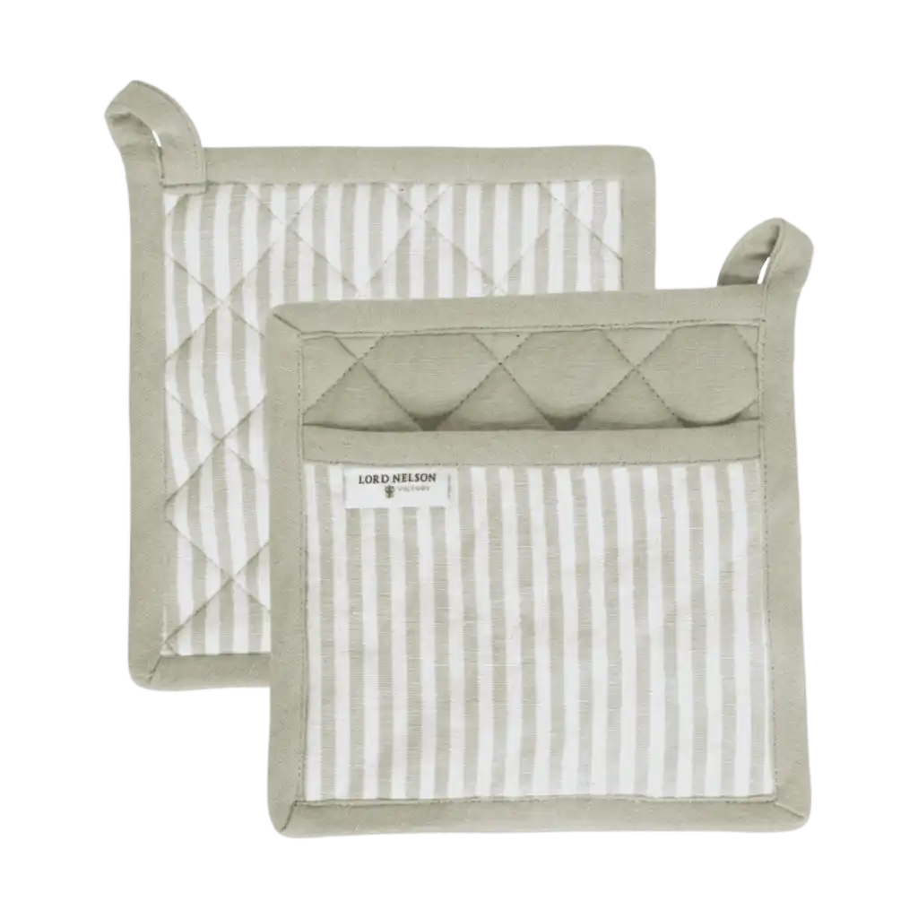 Vihreä Lord Nelson Victory patalappusetti (2kpl), etu- ja takapuoli – OEKO-TEX pellavasekoite