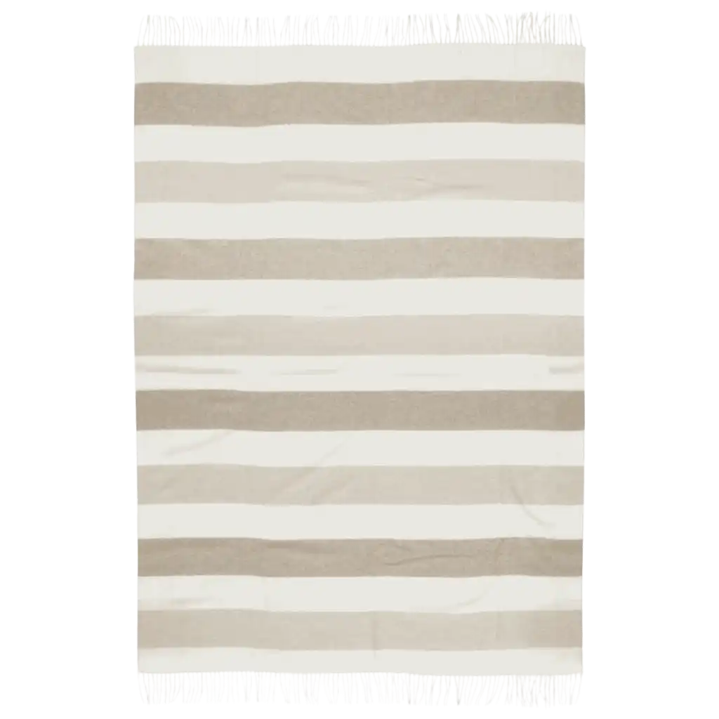 Beige Kosta Linnewäfveri Santa Clara -viltti (130x170cm) kokonaan avattuna – laadukas henkilöstölahja