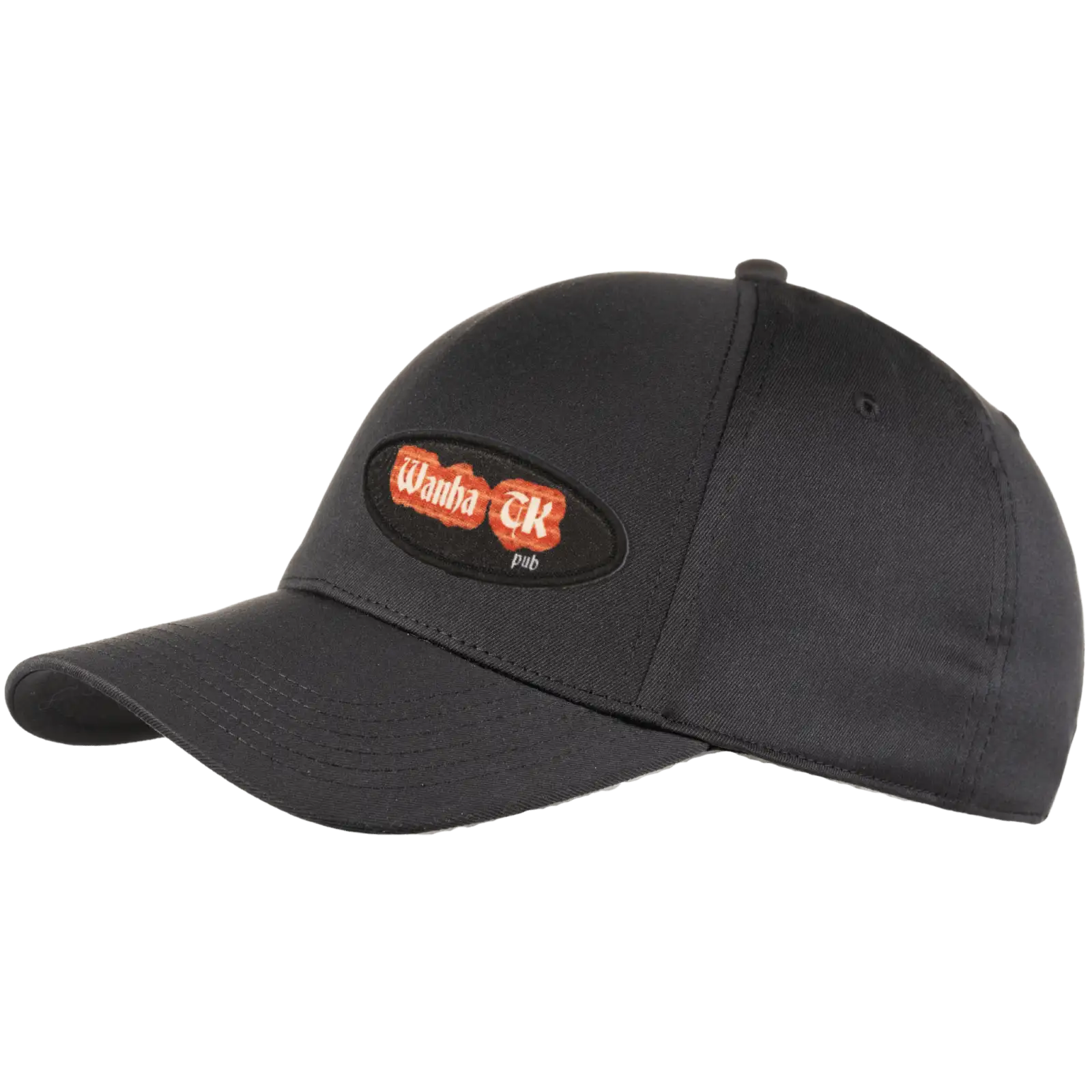 Musta Cofee Caps SMOOTH Performance lippalakki omalla logolla. Lippalakissa on kaareva lippa ja matala profiili.