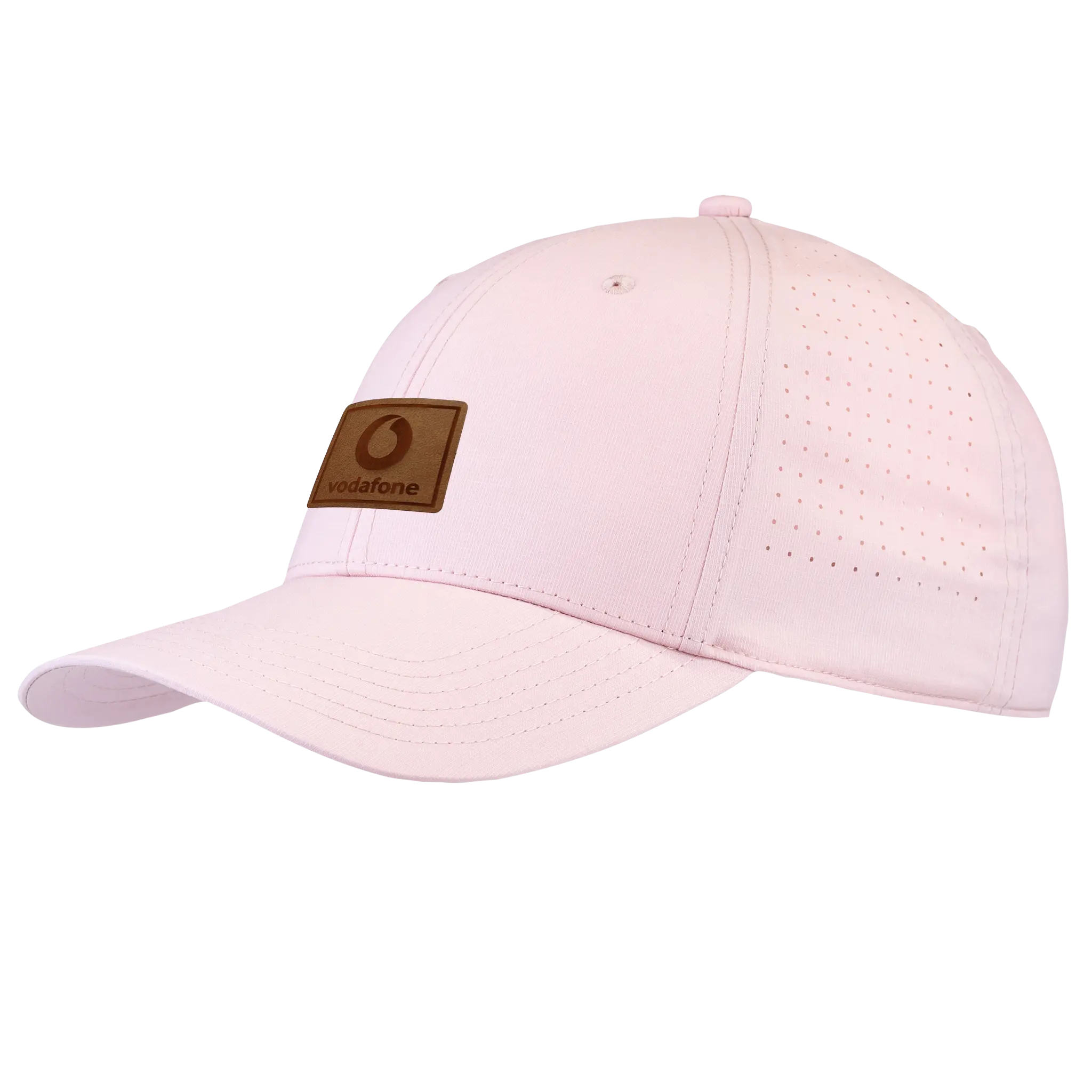 Pinkki performance lippis omalla logolla – laser-merkattu nahkamerkki, Premium coFEE 4315