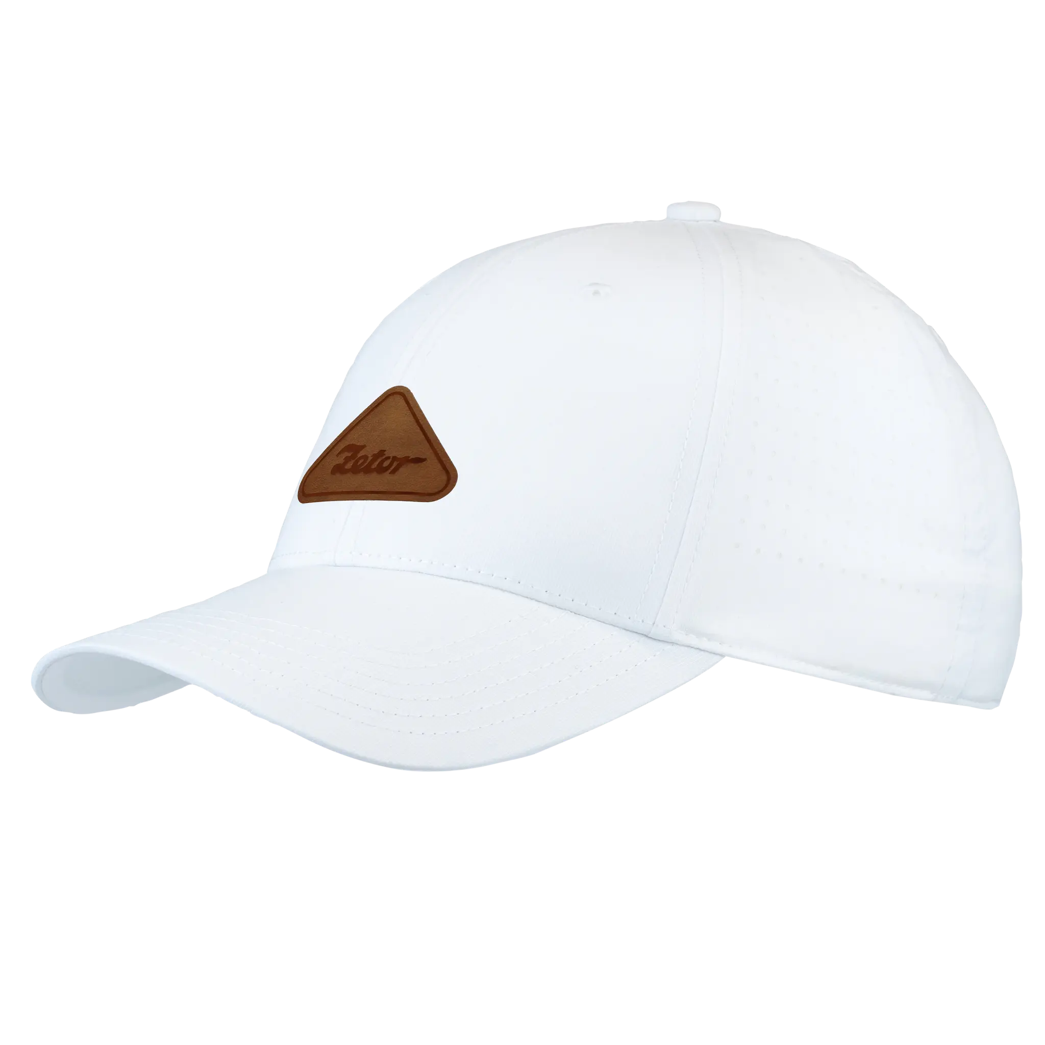 Valkoinen performance lippis omalla logolla – laser-merkattu nahkamerkki, Premium coFEE 4315