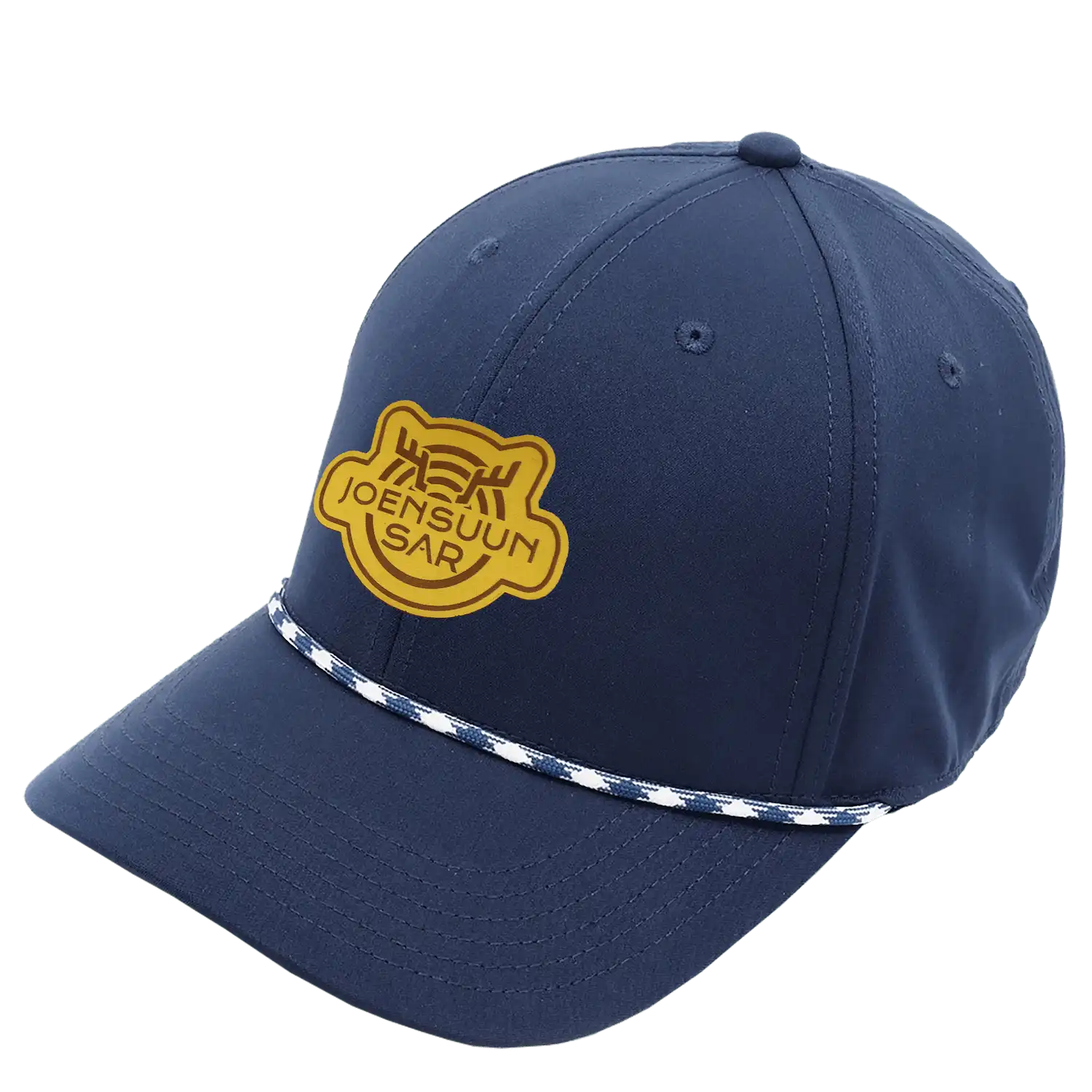 Tummansininen Rope coFEE 4330 narulippis omalla logolla – koristenaru lipassa, laser-merkattu merkki etupaneelissa