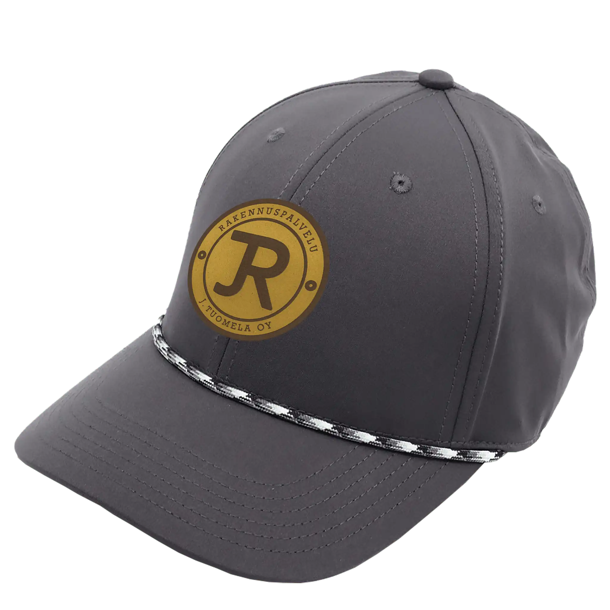 Anthracite Rope coFEE 4330 narulippis omalla logolla – matala profiili, koristenaru ja laser-merkattu merkki etupaneelissa